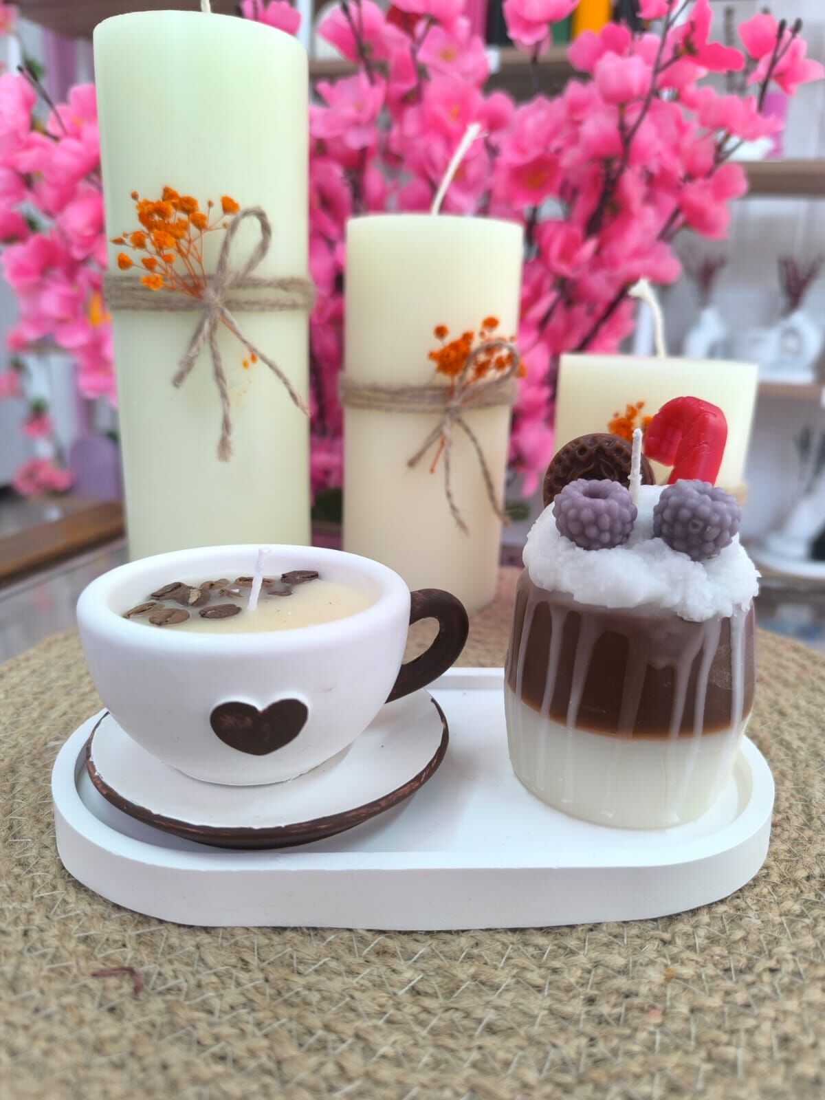 KAHVE PASTALI FİNCAN MUM