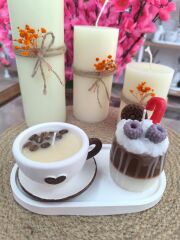KAHVE PASTALI FİNCAN MUM