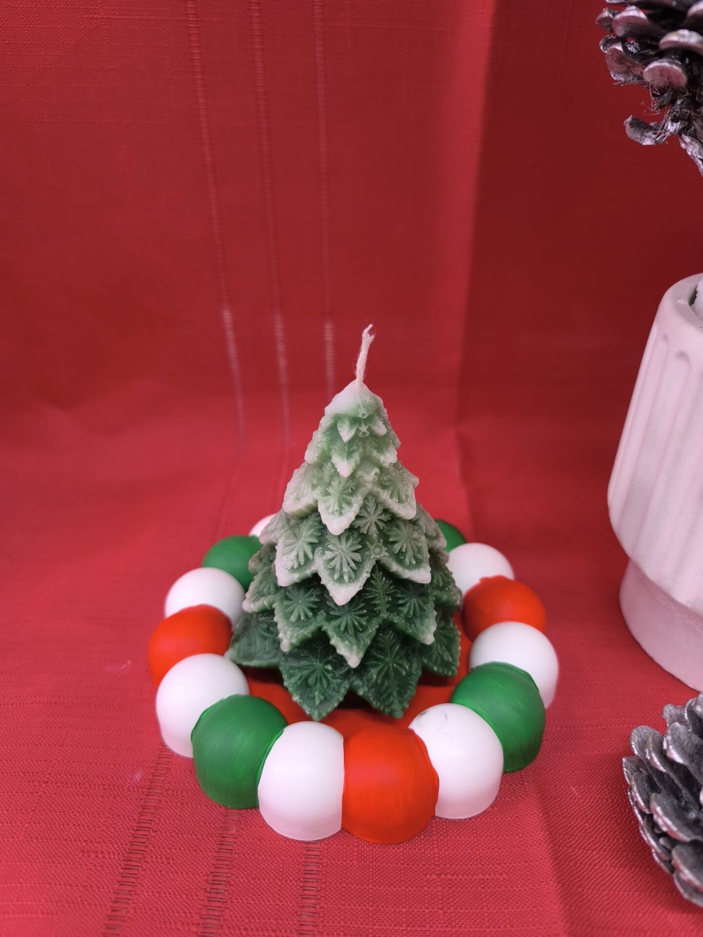 yılbaşı çam mum tabaklı