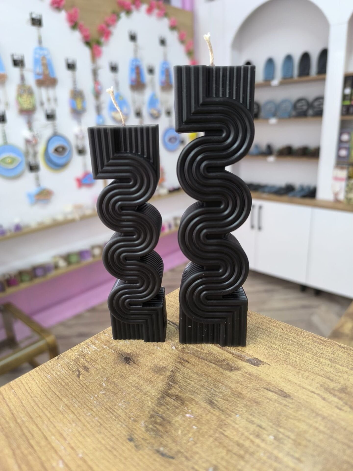 Zig Zag ikili dekoratif mum